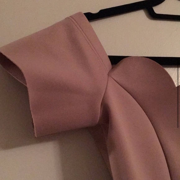 ASOS Scallop Off the Shoulder Scuba Midi Pencil - Picture 5 of 8